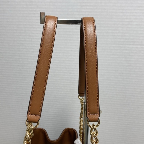 $358 NEW! NWT MICHAEL KORS Susannah Large EW Tote Brown/Luggage w/Chain Detail - Picture 9 of 11